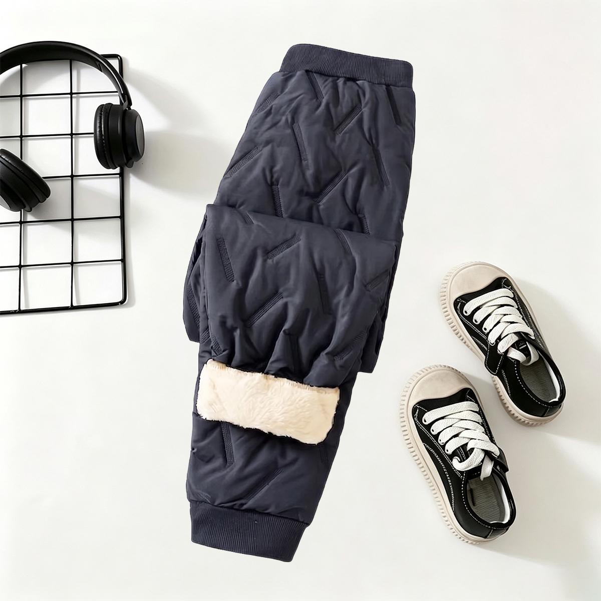 Men's Quilted Joggers Pants - Cuffed Ankles, Fleece Lining, 100% Polyester Shell & Fill - Warm, Flexible - For Cold Commutes, Lounging, Men's Joggers Pants