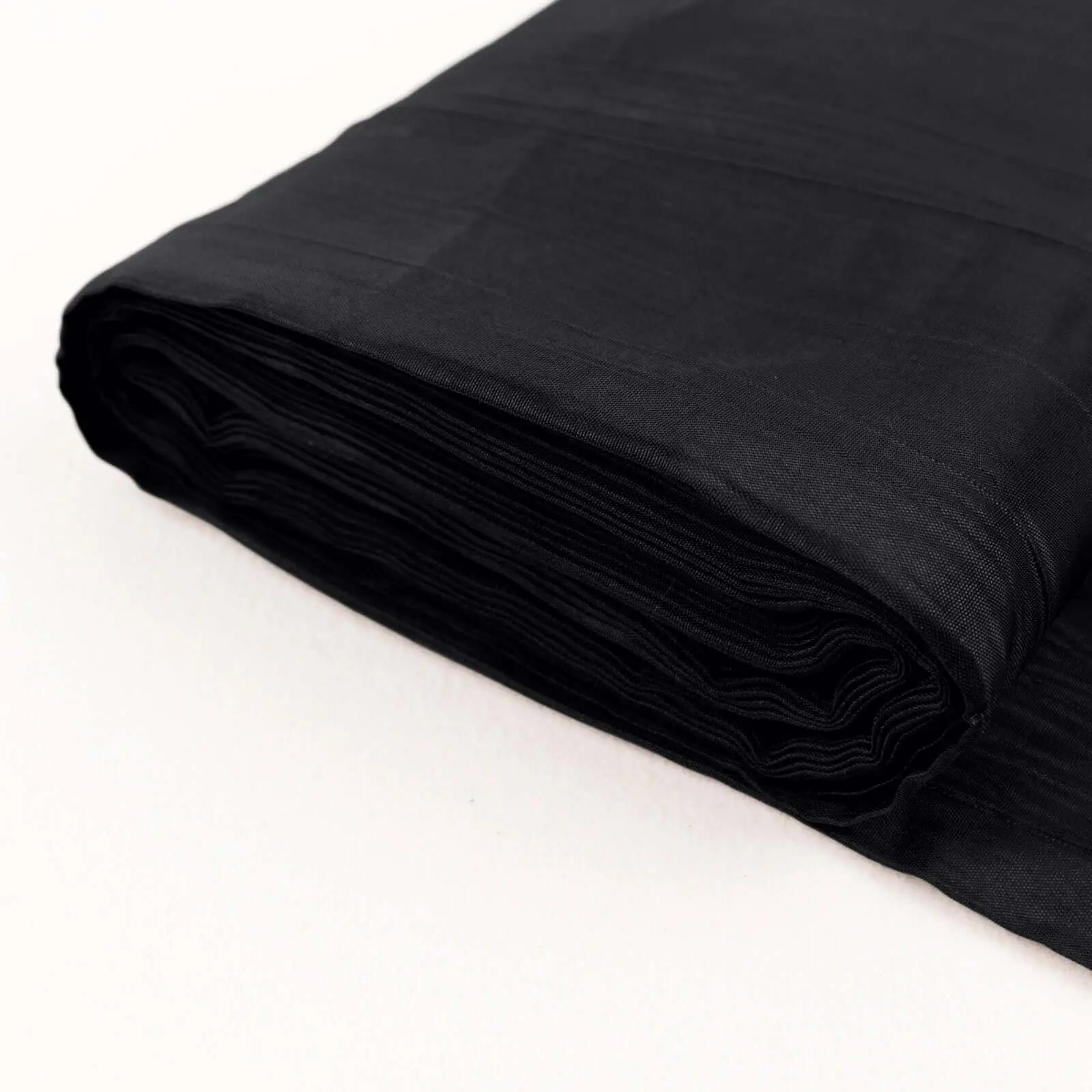 54"x10 Yards Black Accordion Crinkle Taffeta Fabric Bolt, Crinkled Decorative Material for Event Decorations, Drapery Use, Crinkled Fabric
