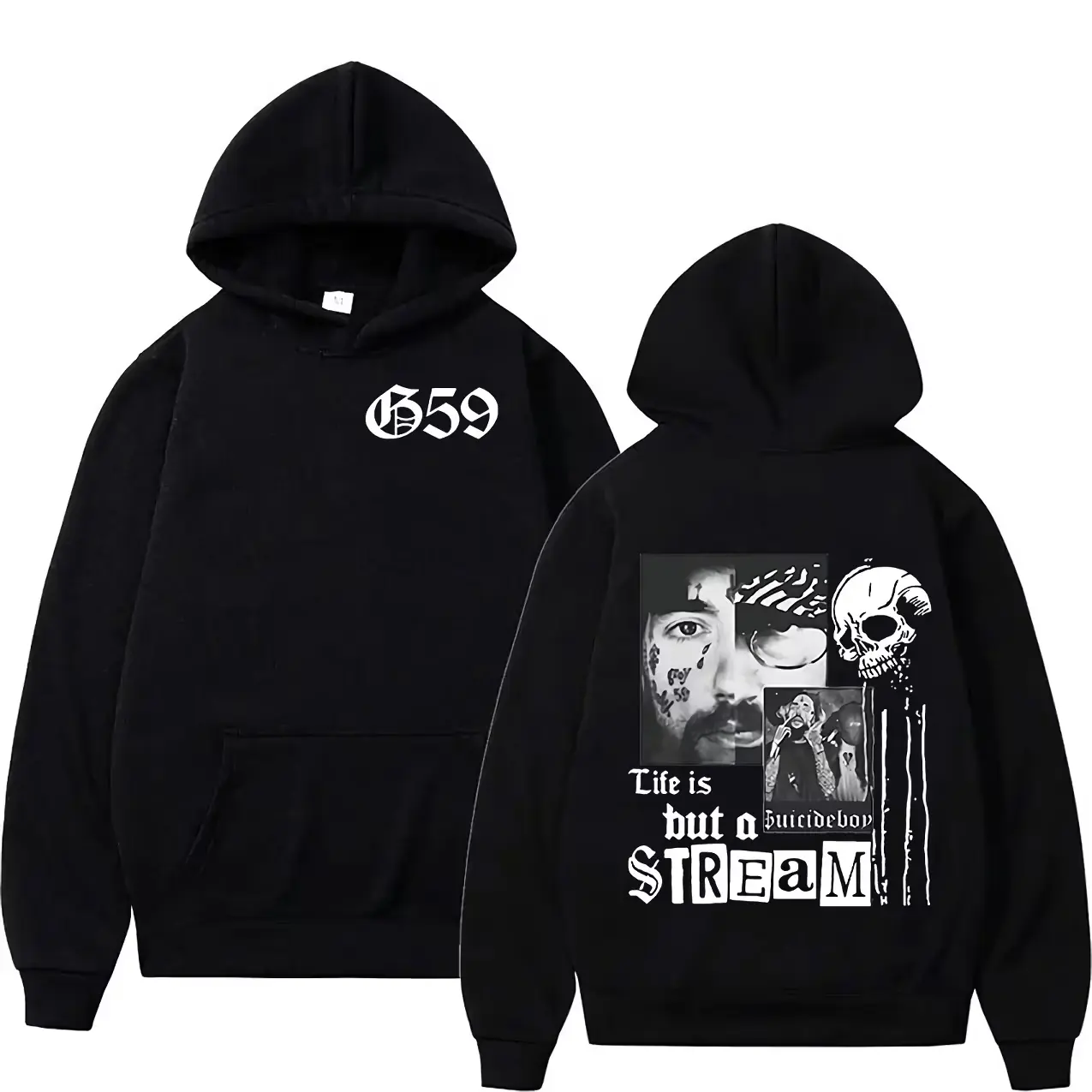 Suicide Boys Embroidered Logo Hoodie: Heavyweight Festival Essentials | Baggy Graphic Sweatshirt for Mosh Pits & Street Style | 2024 Holiday Gift Guide (Valentine’s, Birthday, NYE) | Underground Hip Hop Apparel, Tiktok Viral Fashion