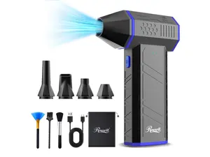 Rosewill Electric Air Duster-110,000 RPM Super Power Cordless Compressed Air Duster, 3-Gear Adjustable Mini Blower with Fast Charging, Dust Blower for Computer, Keyboard, Pet, House, Outdoor and Car