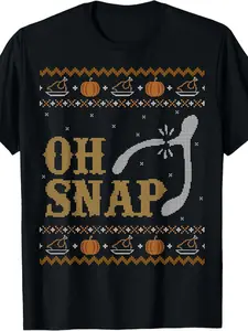 Men'S Funny Ugly Thanksgiving T-Shirt - Oh Snap Wi