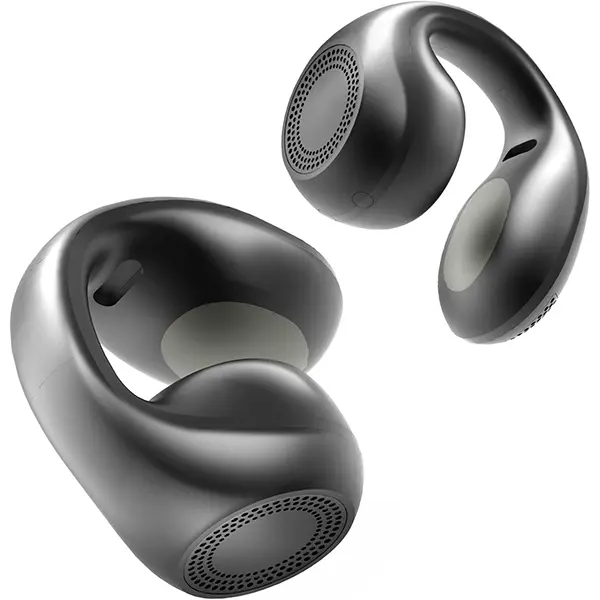King Lucky Clip-On Open Ear Earbuds - Wireless Bluetooth 6.0 Multipoint, WiFi, Comfort Air Cushion, Anti-Mistouch, Mic, 45H Playtime, for Sports & Small Ears (Black) Audio Headphone