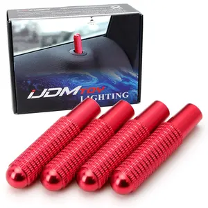 iJDMTOY 4pcs Red Aluminum Bolt-On Replace Door Lock Knobs For Mercedes C E S GLC GLE Class (W205 W213 X205 W166)