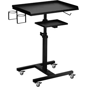 Premium Large Double Tier Rolling Workstation Table with 360 Degree Mute Universal Wheel for Tattoo Work,Beauty Salon Spa Stools Service Storage Tray