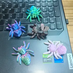 3D Printed Spider Ornament, Articulated Joints, Micro Landscape DIY Handmade Gift, Perfect for Collectors and Craft Enthusiasts