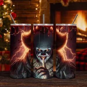 Shhh Pennywise Tumbler-Halloween Vibes- Washable Water Bottles Cup Drinkware Mug Portable Bottled Reusable