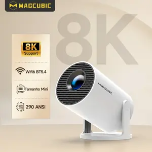 Magcubic HY300Pro Projector 130"screen Upgraded 290ANSI Android14.0 8K 4K Decode Dual WiFi6 Allwinner H726 Native 1280*720P Built-in Speaker and Appstore BT5.4 Home Theater Outdoor Portable Play Store Smart Projector