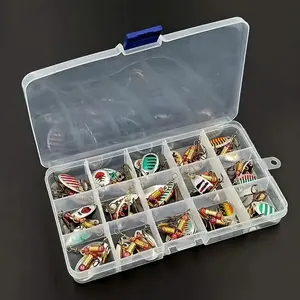 30pcs Metal Spoon Spinner Fishing Lure with Treble Hook Fishing Wobblers Artificial Bait for Freshwater and Saltwater