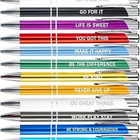 12 Metal Pens - Inspirational