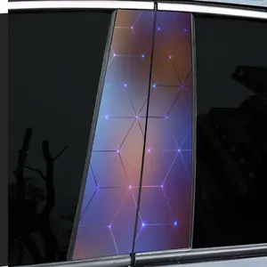 2 very beautiful and interesting car middle pillar stickers, with personal creativity, B pillar protective film, purple technology design car stickers, suitable for cars, Decal For Cars