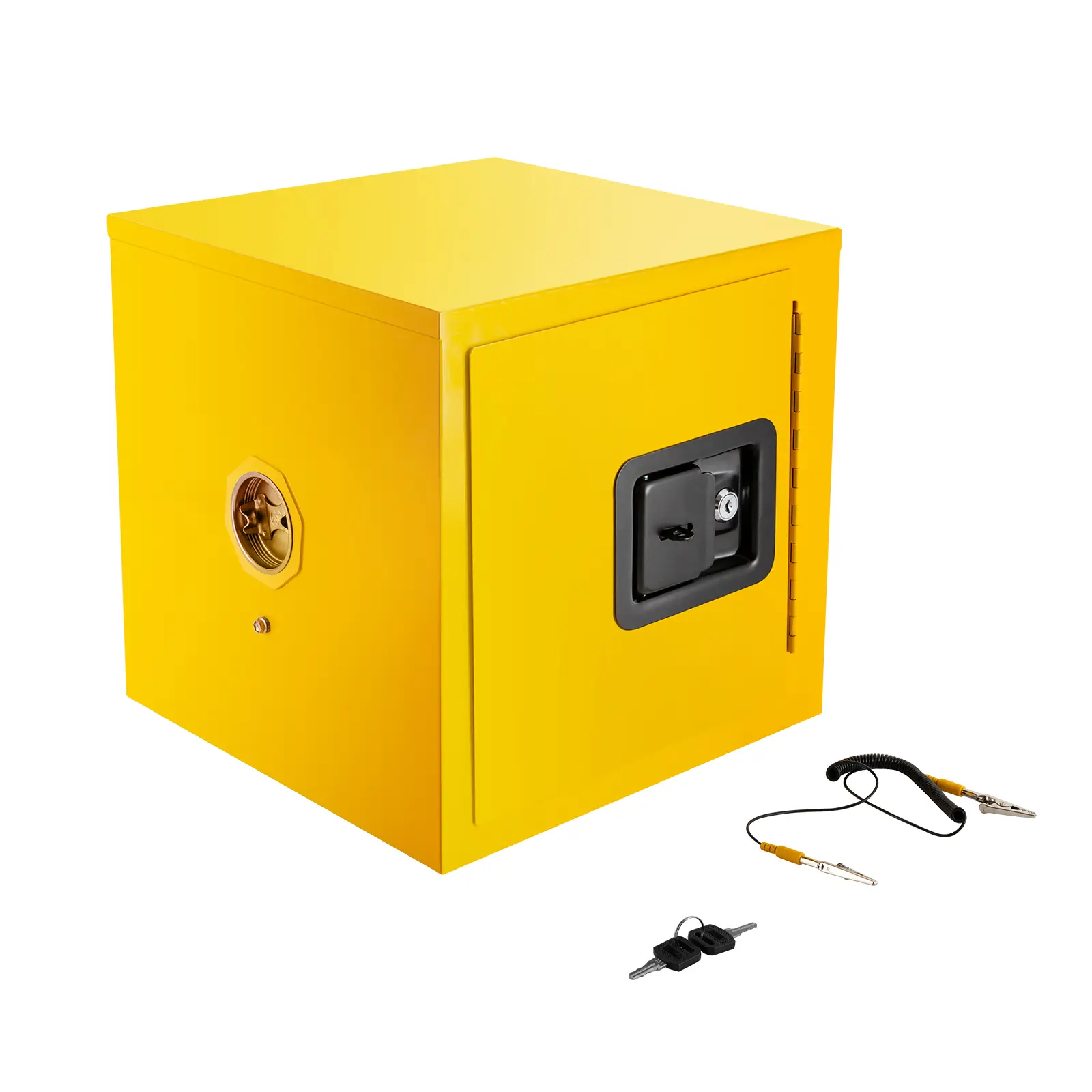 2Gal 7.5L Yellow Flammable Liquid Safety Cabinet Cold Rolled Steel Fireproof for Lab Factory Home Alcohol Gasoline Storage Anti-Leak Lockable Design, Medicine, 1*Ground Conductor, Workshops, Flammable Storage