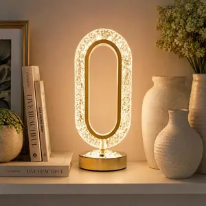 USB-Rechargeable Crystal-Design Desk Lamp, Touch-Controlled Ambient Table Lamp, Three-Color Dimmable Acrylic Night Light—Ideal for Bedrooms, Living Rooms, Dining Rooms, Dorm Rooms, Hotel Decor, and Home Decor Lighting