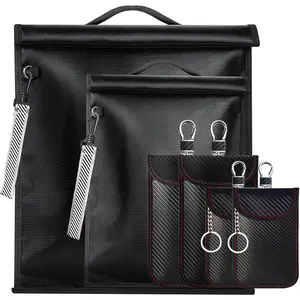 6 Pack Faraday Bags, Anti-Tracking Faraday Bag for Laptops & Tablets & Phones & Car Keys, EMP Proof Bag, Faraday Cage with Handle&Reflective, Fireproof & Waterproof Faraday Pouch