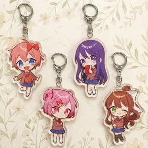 DDLC Acrylic Keychain, Doki Doki Literature Club Anime Charm, Anime Gift for Friend, Kawaii Bag Accessory, Cool Collectible Gift for Fans, Aesthetic Merch for Players