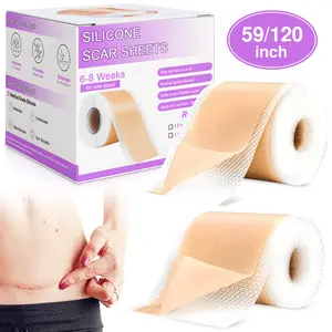 Professional Silicone ScarSheets,Reusable Silicone Scar TapeStrips Type for Keloid,Burn, Acne