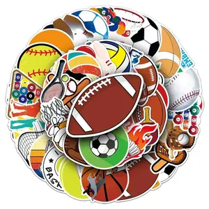 50Pcs Waterproof Graffiti Soccer, Basketball, and Volleyball Stickers for Luggage, Phone Cases, and Water Bottles - Multi-Purpose Decor
