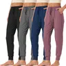 4 Pack High-Waisted Joggers for Women - Stretchy Casual Basic Womenswear Sweatpants with Pockets, Lightweight Comfy Lounge Pants for Workout, Travel & Everyday Wear Bottoms