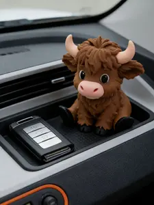 3D Printed Highland Cow Figurine, Cartoon Animal Desktop Decor, Perfect Gift for Kids' Birthday, Versatile Use for Various Scenes