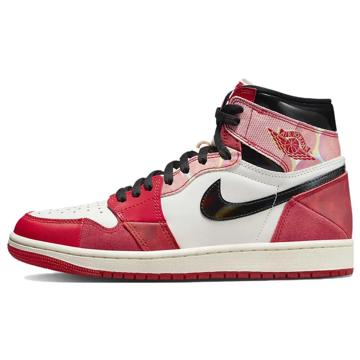 Men's & Women's Jordan Air Jordan 1 Retro High OG "Spider-Man 2.0 Next Chapter" Patent Leather High-Top Basketball Sneakers, Multiverse Themes, Rubber Outsole