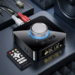 Wireless Audio Adapter, 3D Surround Sound Bluetooth Receiver with Low Latency. AUX/RCA Input Output, HiFi Converter for Car Stereo, Home Theater, Wireless Headphones, TF Card Playback.