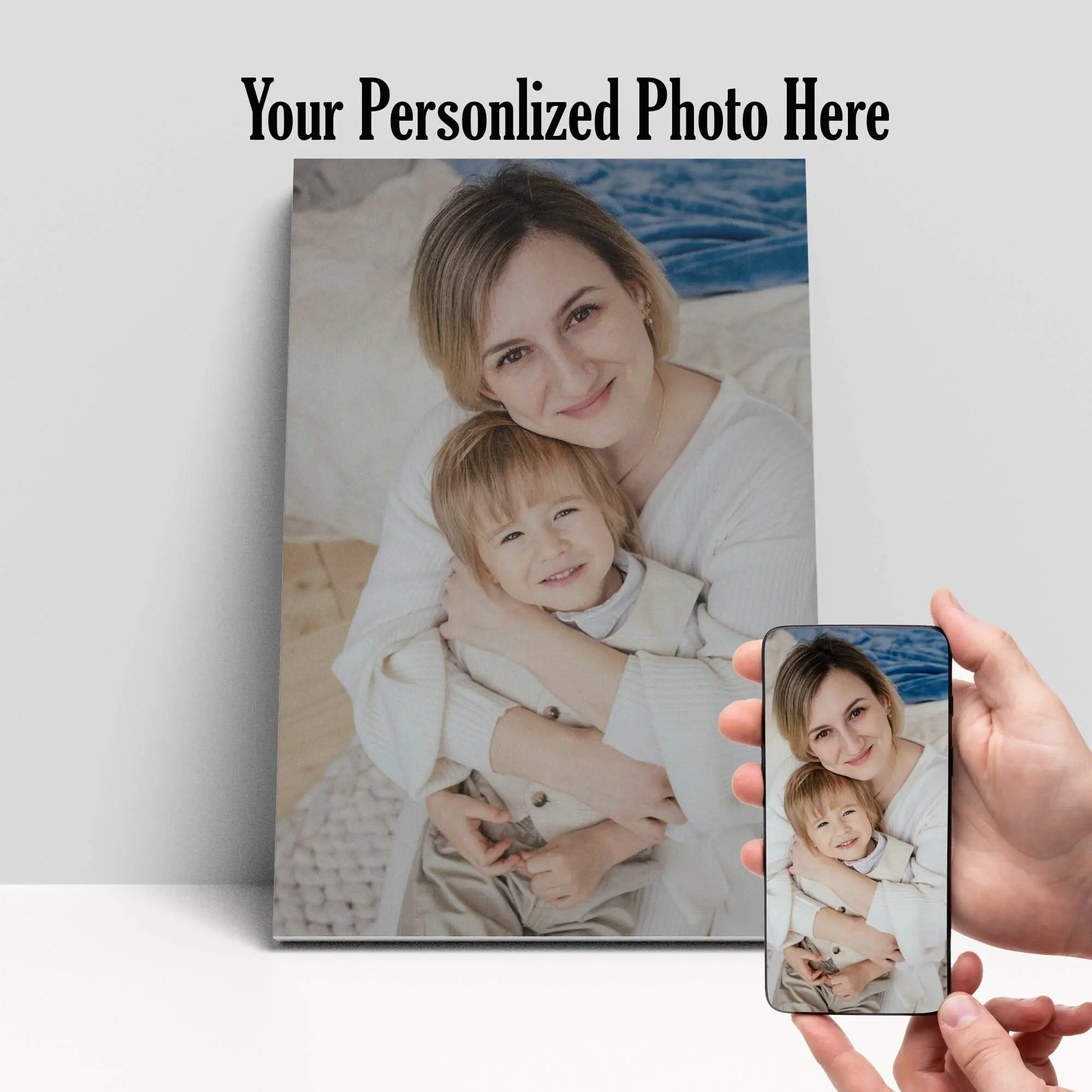 Personalized Photo to Canvas for Mothers Day, Mother's Day Gifts, Custom Photo Mama and Me Wall Art, Mom to Be Decor, Aesthetic Mom Birthday Poster