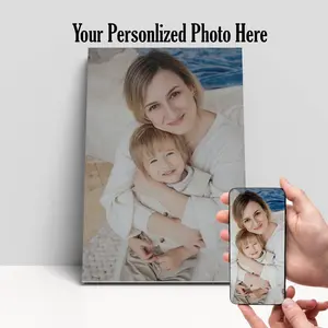 Personalized Photo to Canvas for Mothers Day, Mother's Day Gifts, Custom Photo Mama and Me Wall Art, Mom to Be Decor, Aesthetic Mom Birthday Poster