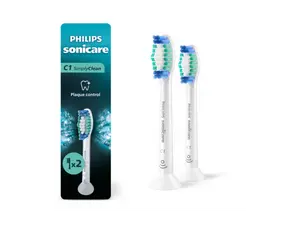 Philips Sonicare C1 SimplyClean - Genuine Replacement Electric Toothbrush Heads, White, 2 Pack, HX6012/77