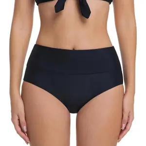 V Cut Mid Rise Cross Front Bikini Bottoms for Women