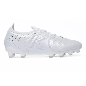 Kelme TROFEO 1.5 Pure White Premium Kangaroo Leather Men's Soccer Cleats – Ultra-Lightweight, Hand-Stitched Classic Football Boots for Grass & Turf, Superior Touch, Maximum Comfort & Next-Gen Performance (Sizes 4.5 US - 12)