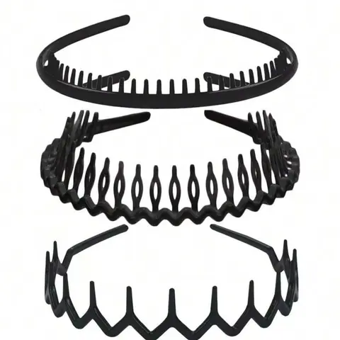 3pcs Wave Hairbands with Teeth, Simple Durable Non-Slip Design, Suitable for Face Washing Skincare, Matte Fashion Unisex Hair Accessories, Head Band for Washing Your Face