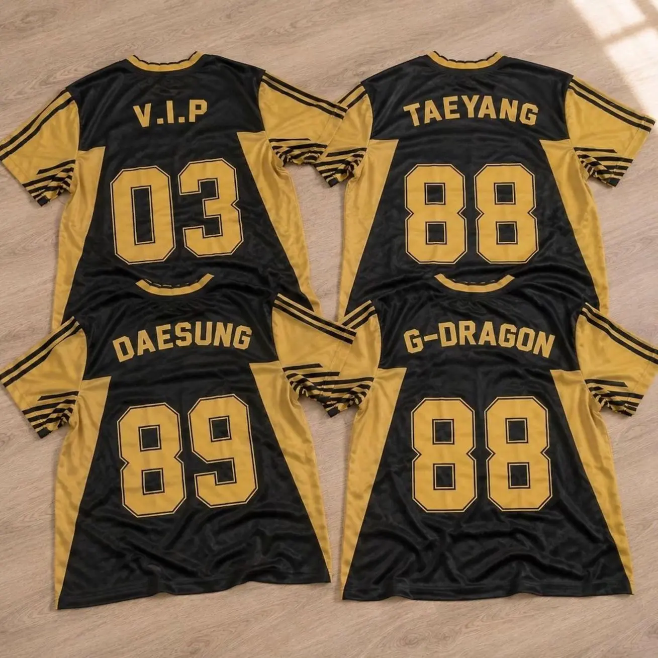 Kpop BIGBANG Jersey Tricot Shirt Gold Black | XX:COSMOS HN8