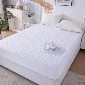 Noiseless Waterproof Mattress Protector, Queen Size Bed Mattress Cover with Deep 6"-18" Depth, Soft Thick Breathable Anti-Slip Mattress Cover Machine Washable for Home, Hotel (White)