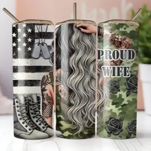 Proud wife  | 20oz sublimation tumbler transfer print out tumblers Bottle Drinkware Printed Bottled