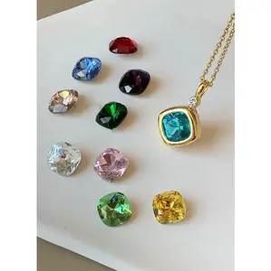1=10，10pcs Change Gemstone Delicate Sparkling Jewelry Accessory，Holiday Birthday Valentine's Day Gift for Girlfriend Women Girls, Elegant All- match Classic Daily Wear，Creative Christmas New Year's Minimalist Cute Fashion Pendant Chain Necklace