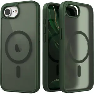 for  16e Case 2025,Built in  Compatible with MagSafe,Slim Fit Translucent Matte Shockproof Anti-Fingerprint Cover  16e 6.1 Inch,Graphite Green