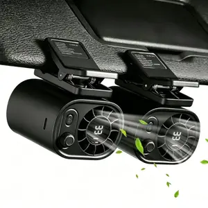 Joytutus Car Clip-On Portable USB Fan - 360° Rotation, 100-Speed Stepless Adjustment, 1800mAh