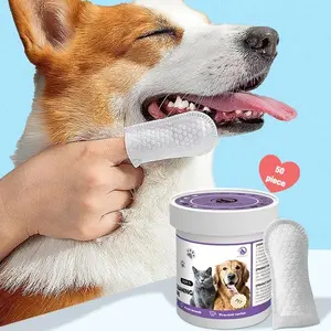 Pet Dental Wipes for Dogs & Cats, 50 Count, Removes Plaque & Tartar, Fresh Breath, No Rinse Finger Brush, Gentle Cleaning & Gums Care