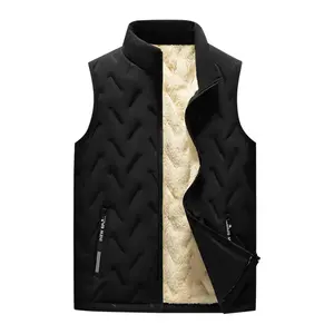 Men's Winter Warm Vest, Gilet, Wool Lined, Regular Fit, Polyester Fiber, Zip Design, Casual Style, Medium Size, Round Neck, Light Weight