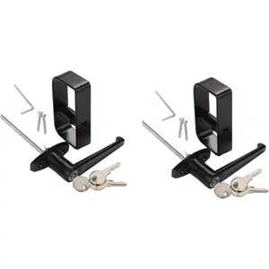 4-1/2" L-Handle Shed Door Lock Kit, 2 Pack Keyed Alike Door Lock with Keys Self-Drilling Screws and Allen Wrench for Barn Playhouse Chicken Coop Doors