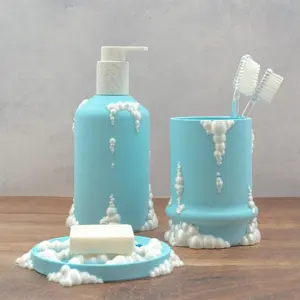 Gazzaladra Bubbles 3-Piece Bathroom Accessory Set | Soap Dispenser | Soap Dish | Toothbrush Holder | ANY COLOR!