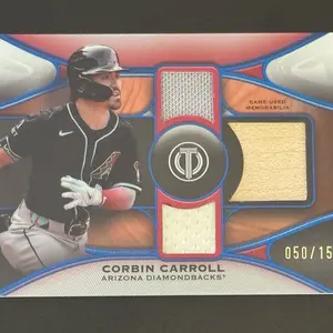 BASEBALL - 2025 Topps Tribute - Corbin Carroll Triple Relic #'ed 50/150 - Arizona Diamondbacks