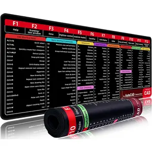 Large CAD Shortcut  Pad XL, Extended  Desk Mat with Stitched Edges for Gamer, Office,  (800x300mm) 0034