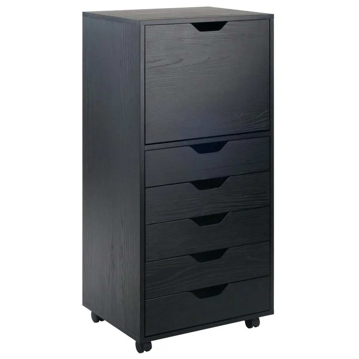 212 MAIN Wood Multi-Drawer High-Storage Cabinet for Textiles & Sewing Supplies - Contemporary Home Decor, Gliding Drawers, Black, 41.4x19.2x15.9 in, Optional Casters, Requires Assembly, Wood Storage Cabinet
