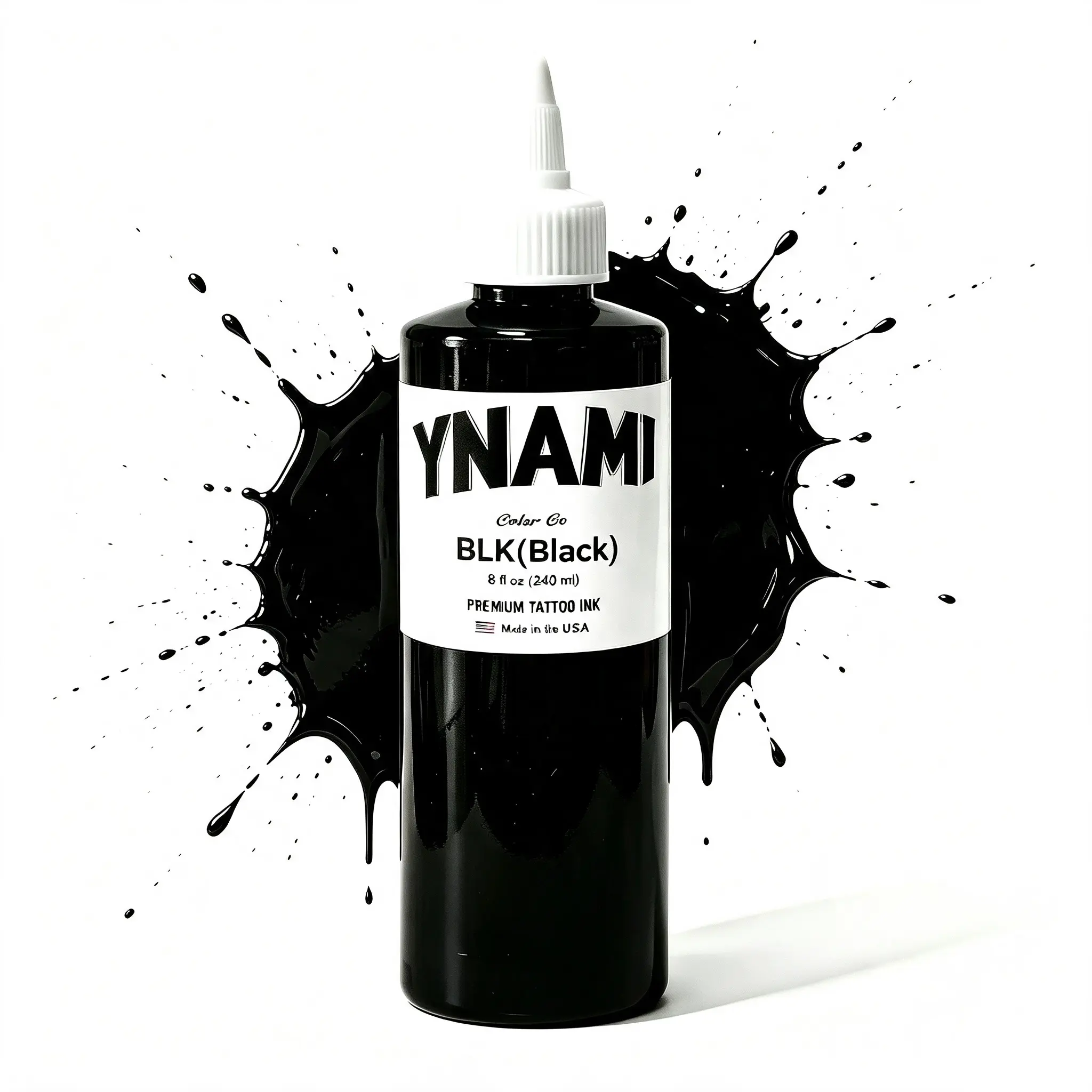 250ML Professional Black Tattoo Ink Pigment, High Concentration & Long Lasting Tattoo Color, Premium Body Art Tattoo Supplies for Tattoo Artists & Beginners