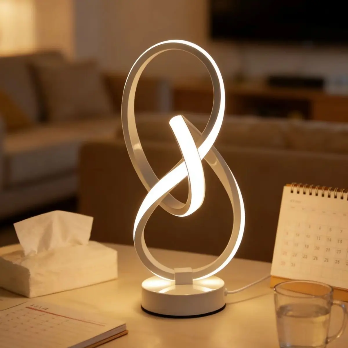 Modern LED Table Lamp, Adjustable Brightness Bedside Light, Eye Protection, Bedroom Living Room Study Home Office Reading Lamp, Led Desk Light, Bedroom Lighting, Dimmable Light, Led Lights Bedroom
