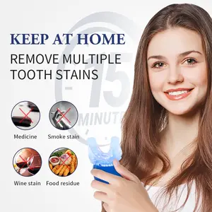 Wireless Teeth Whitening Kit, Portable Home Dental Cleaning Set, Includes 1 Lamp + Brush, Easy-To-Use Teeth Whitening System