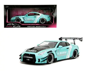 Pink Slips 1:18 2020 Nissan GT-R (R35) LBWK Liberty Walk Body Kit 2.0 Seafoam by Jada