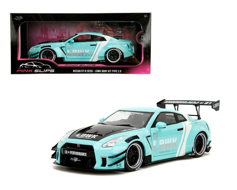 Pink Slips 1:18 2020 Nissan GT-R (R35) LBWK Liberty Walk Body Kit 2.0 Seafoam by Jada