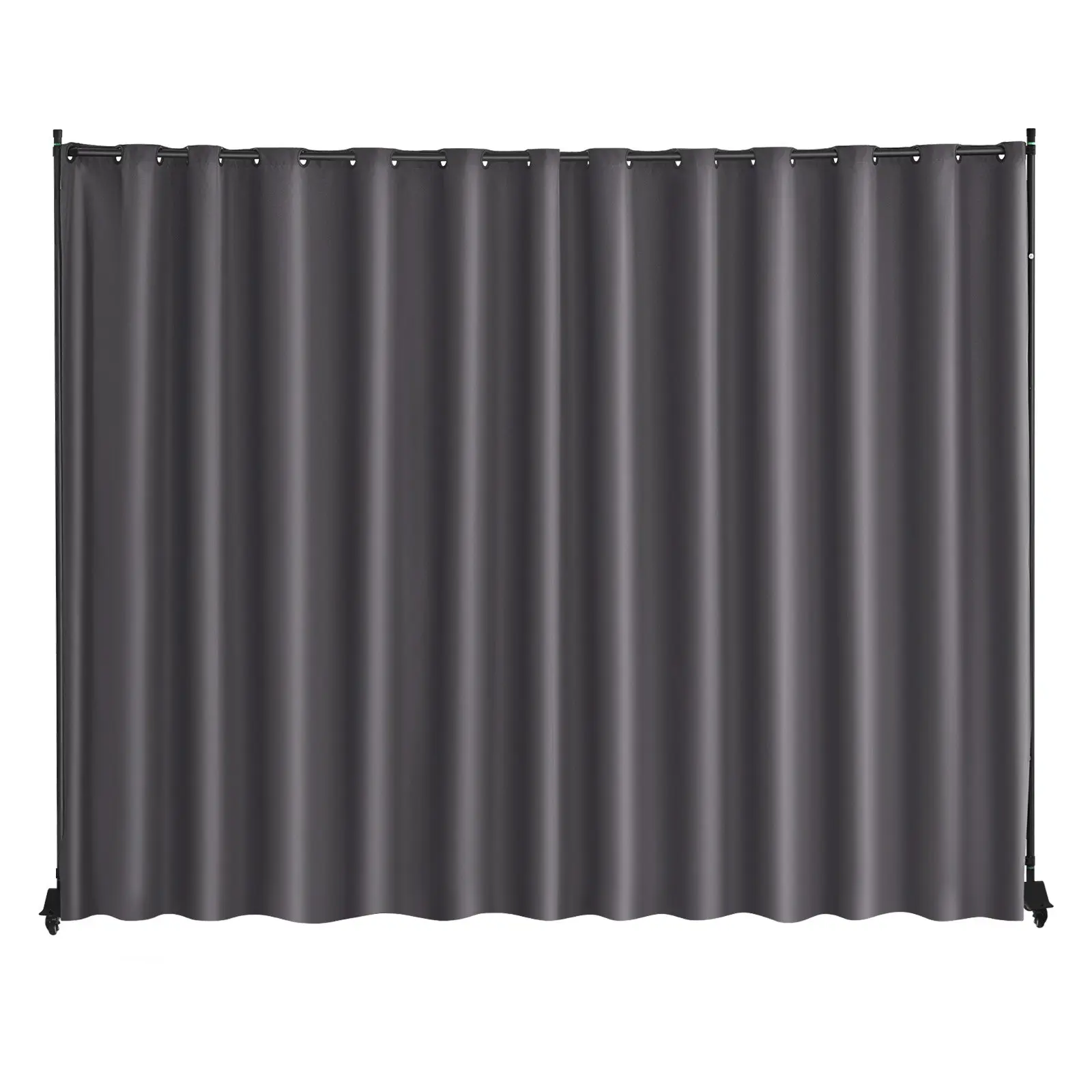VEVOR Grey 1-Panel Portable Room Divider with Wheels, 121.5x17.7x96.7in Curtain Divider Stand, Sun-Blocking Easy-to-Assemble Freestanding Privacy Screen for Bedroom & Various Room Types, Privacy Protection