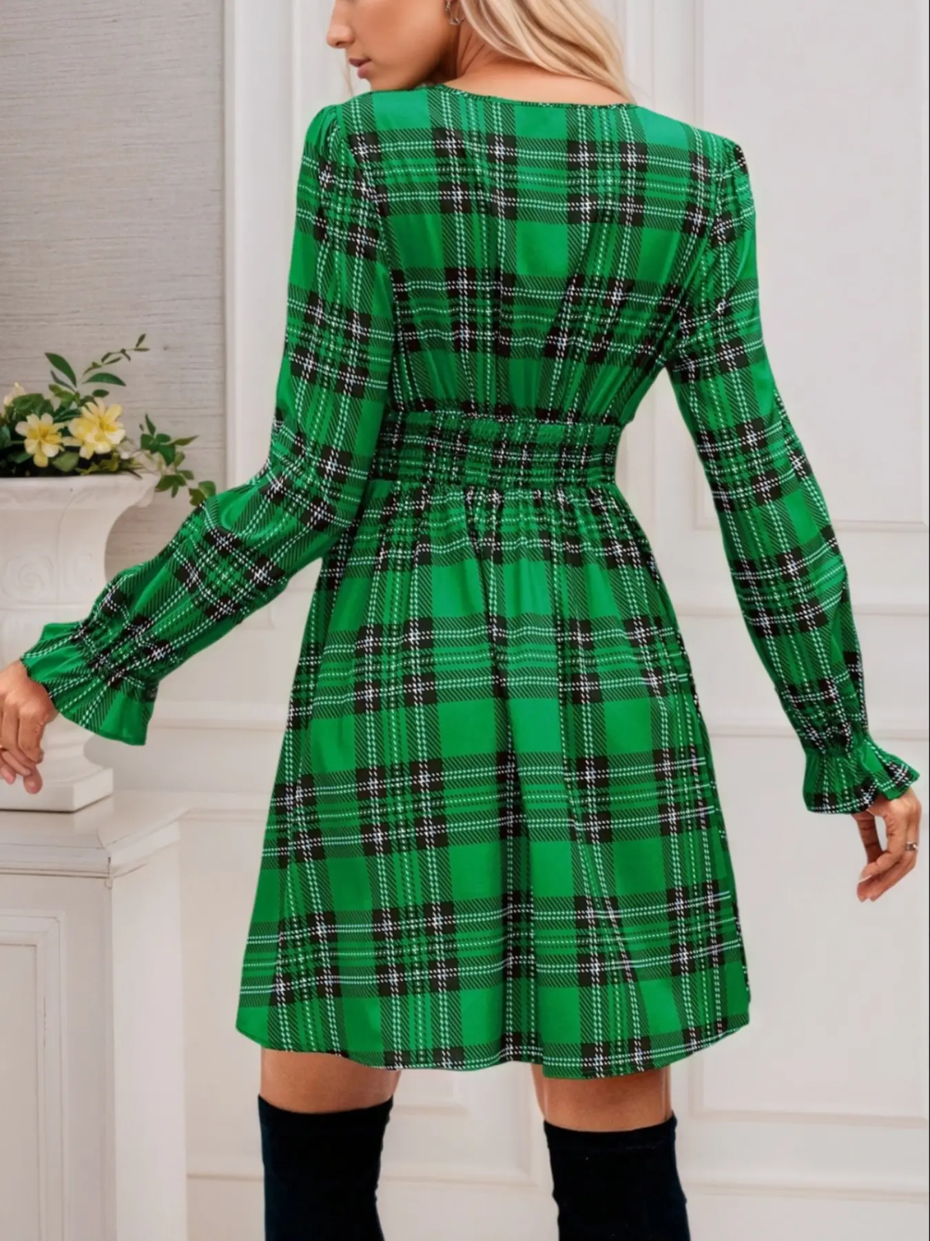 Women's Christmas Plaid Dress, V Neck Elegant Sexy Fit for Autumn Winter Daily Wear, Perfect Holiday for Women - TikTok Shop Women's Christmas Plaid Dress, V Neck Elegant Sexy Fit for Autumn Winter Daily Wear, Perfect Holiday for Women - TikTok Shop